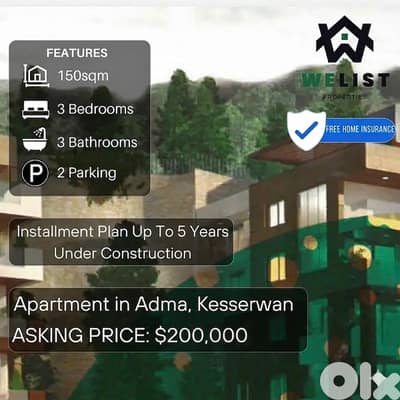 Super Deluxe Under Construction Apartment for sale in  Adma 150 SQM