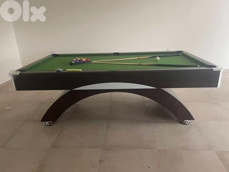 Billiard Pool Table 8ft blue on black MDF with accessories 2