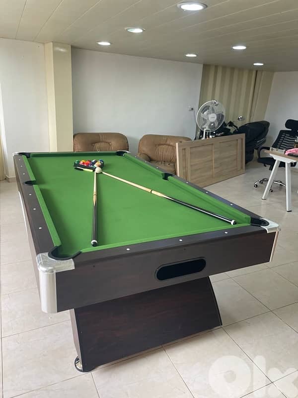 Billiard Pool Table 8ft blue on black MDF with accessories 6