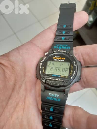 rare vintage Timex Ironman TriathlonAquilite 1990s. "100 Lap Memory"