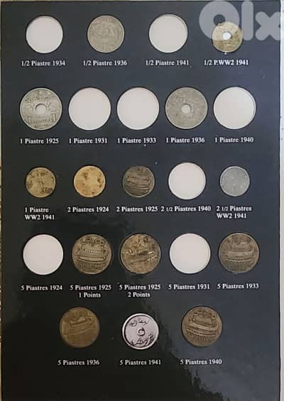 album for lebanese coins from 1924 till 2018