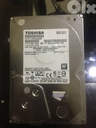 2TB SATA TOSHIBA Hard Disk