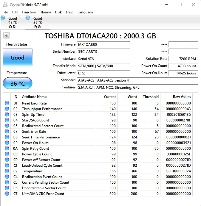 2TB SATA TOSHIBA Hard Disk 2