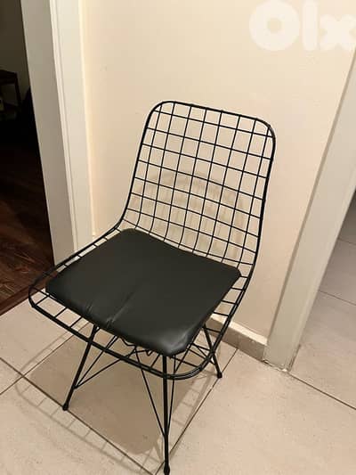 modern black metal chair