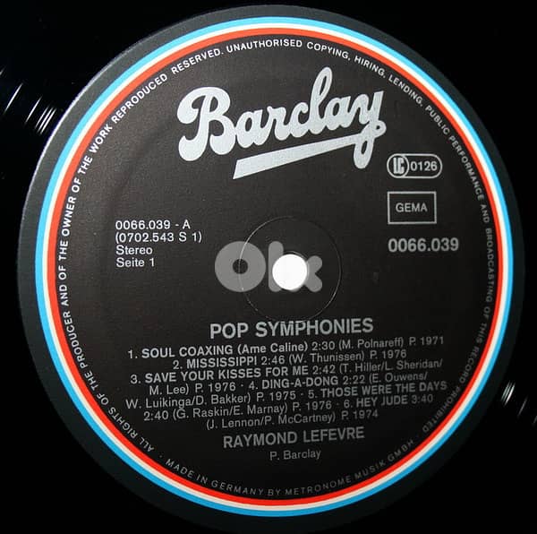 Raymond Lefèvre – Pop Symphonies ( LP ) 2
