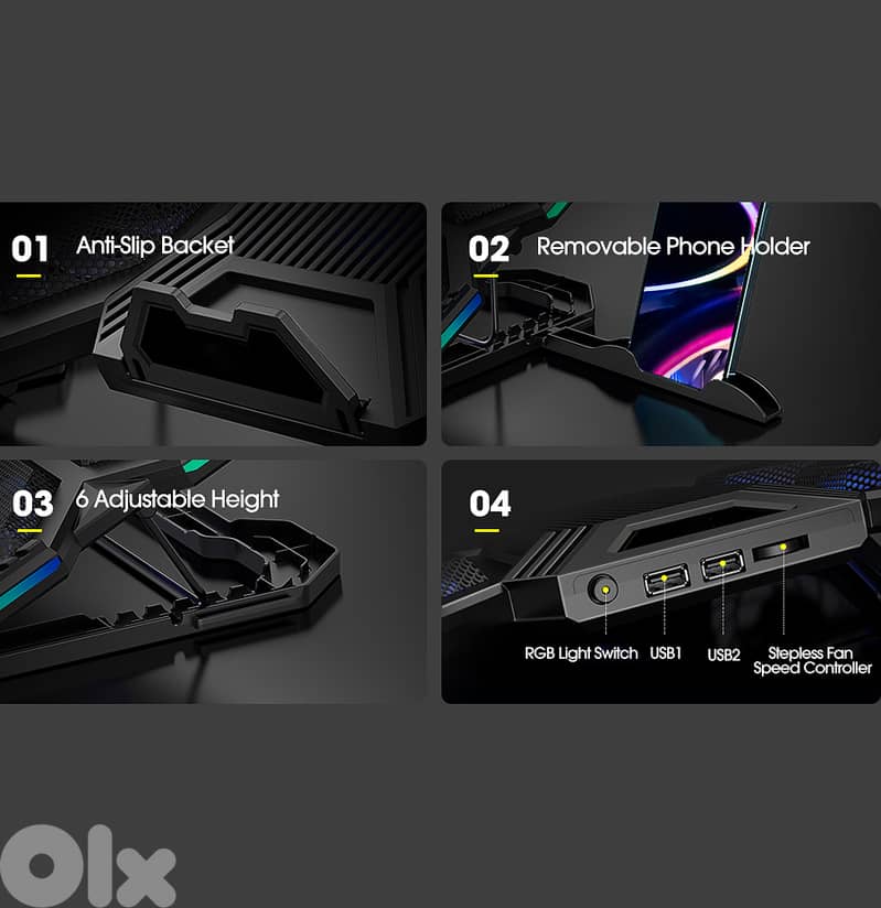 Laptop Cooler Stand PRO RGB 5