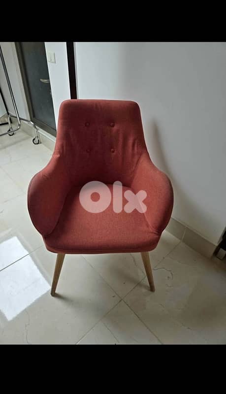 Pair of Modern Red Button-Tufted Accent Chairs 2