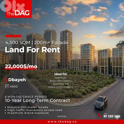 Main Road Corner 4500 SQM Land for Rent in Dbayeh أرض للايجار