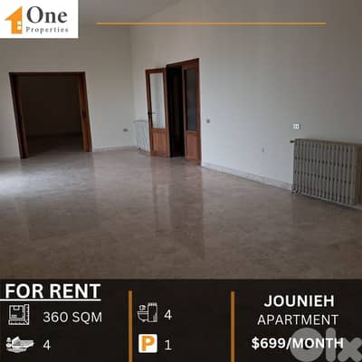 APARTMENT FOR RENT IN JOUNIEH
