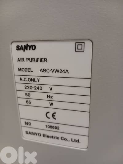 Air purifier, Sanyo, ABC-VW24A