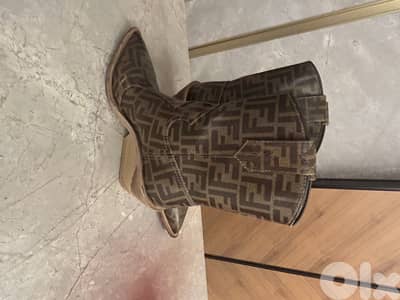 Fendi Zucca FF Monogram Cowboy Boots