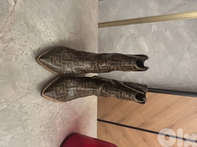 Fendi Zucca FF Monogram Cowboy Boots 2