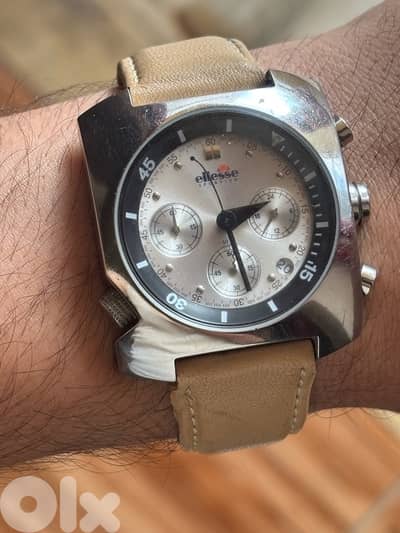 Ellesse Sportivo Chronograph-Cushion Case-Rotating Inner Bezel- Seiko