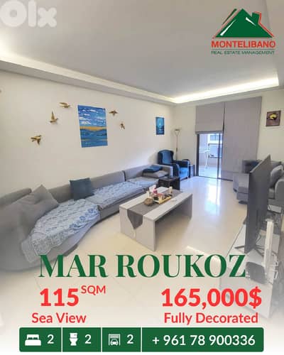 115 sqm Apartment For Sale in Mar Roukoz مار روكز with Sea View