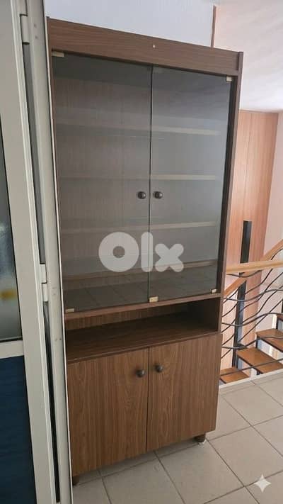 Office Storage Cabinet with Glass Doors – Good Condition