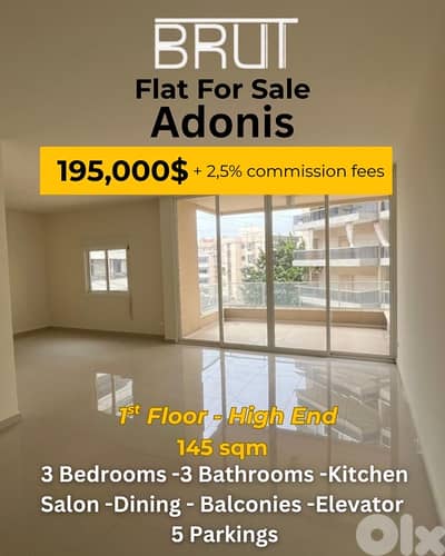 145 sqm Brand new apartment for sale in Adonis Zouk Mosbeh