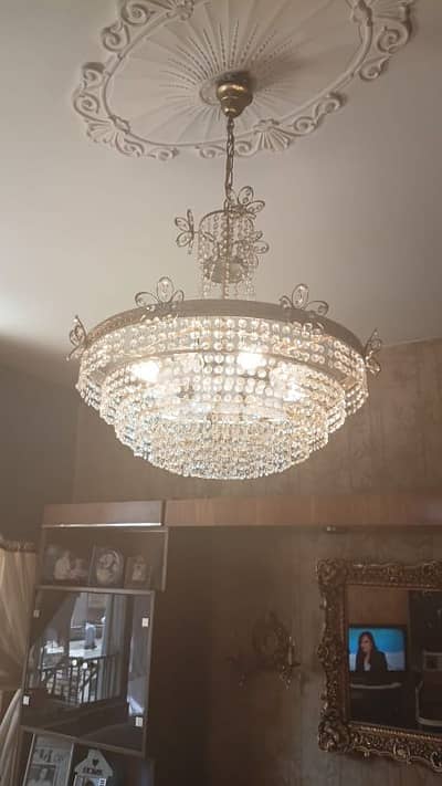 crystal and gold chandelier