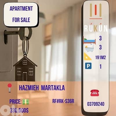 Apartment for sale in Sin El fil 3 Bedrooms 191m2 $330,000