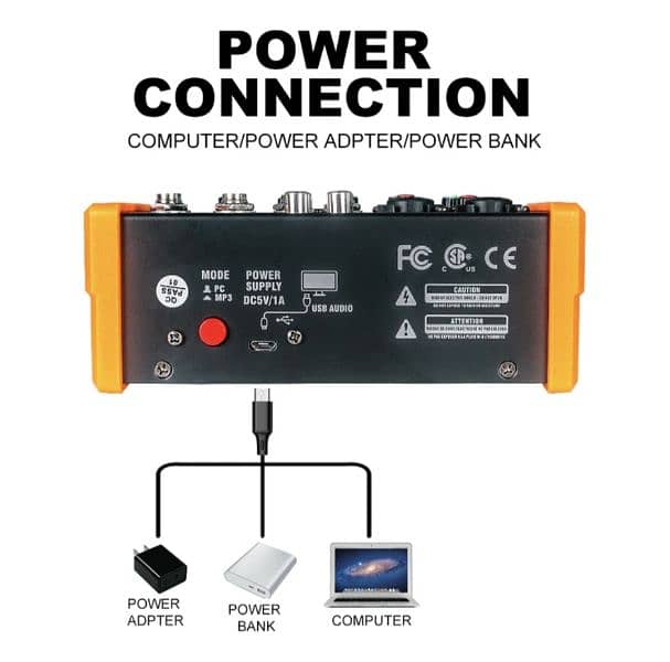 G-MARK AUDIO Mixer G-MARK PTM-4  Bluetooth Professional Portable 5