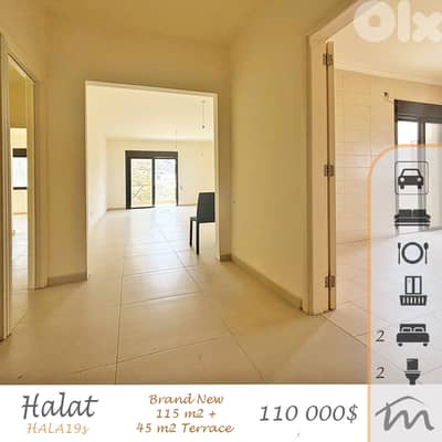 Halat | 688$/m² | Brand New 115m² Apart + 45m² Terrace | New Building