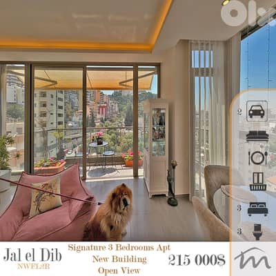 Jal El Dib | Decorated 3 Bedrooms Apart | New Building | Open Sea View