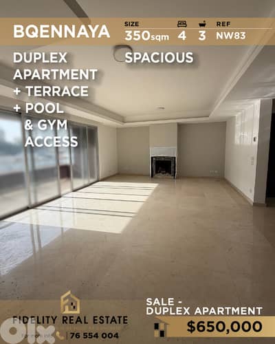 Apartment duplex for sale Bqennaya NW83 شقة  للبيع في بقنايا