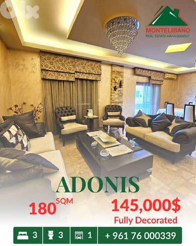 Fully Decorated 180 sqm Apartment For Sale in Adonis أدونيس