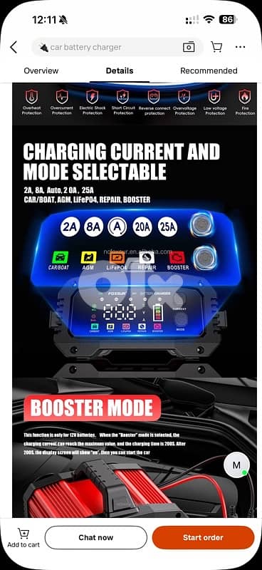 Foxsur 12V 25A / 24V 15A Smart Battery Charger 2
