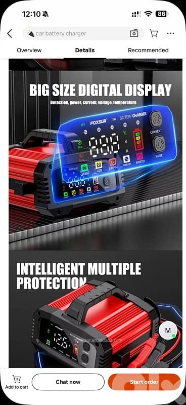 Foxsur 12V 25A / 24V 15A Smart Battery Charger 3