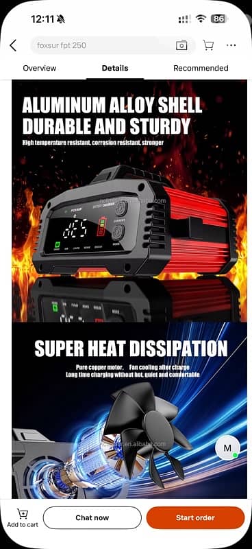 Foxsur 12V 25A / 24V 15A Smart Battery Charger 5