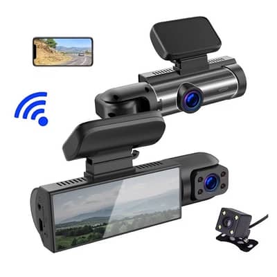 Triple Lens Car Dash Cam M8 Wi-Fi 1080P