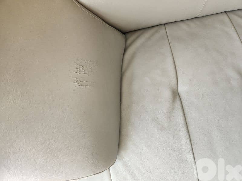 Gray leather sofa 3