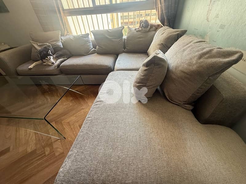 Gray L-Shaped Sofa (Dogs Not Included) 4
