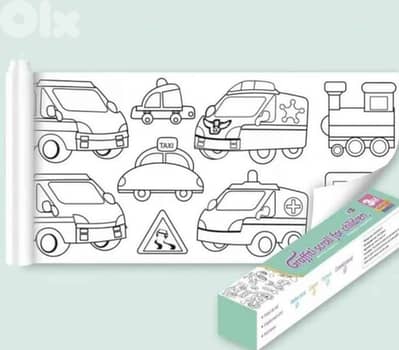 32 Coloring Rolls (3m each) – fun, sticky & creative!