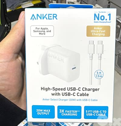 Anker Charger 20w With Usb-c Cable 3 Pin White B2347k21