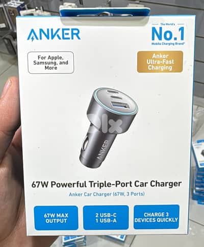Anker 535 car charger 67w triple port A2731HA1