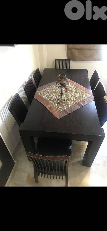 dining room table and 8 chairs