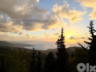 1305 SQM Land For Sale in Kfour with an Amazing Sea View