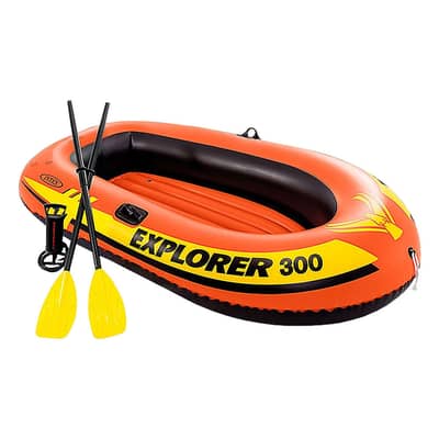 Intex Explorer 300 Inflatable Boat Set - 3 Person 211x117 CM -طقم قارب