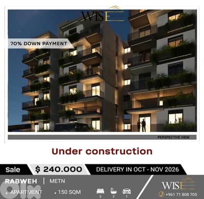  Stunning 150 SQM Under Construction Apartment for SALE in Rabweh!