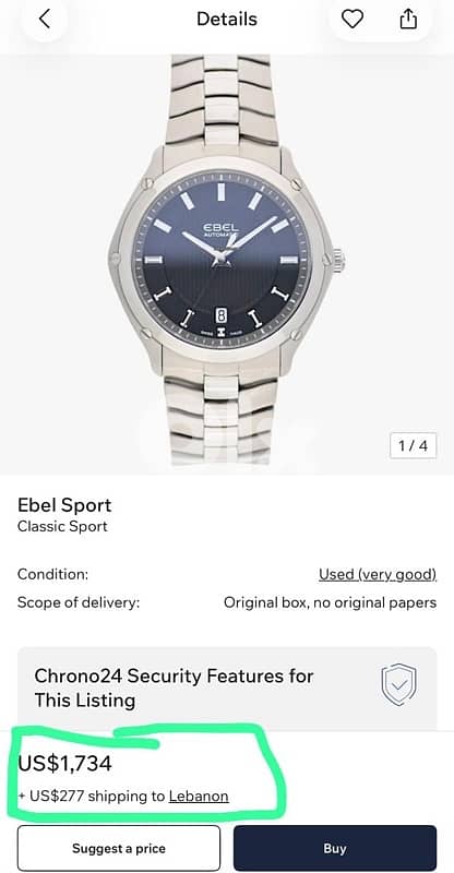 EBEL CLASSIC SPORT 42MM SAPHHIRE CRYSTAL SWISS MADE SWITZERLAND LIKEne 6