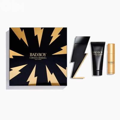 Carolina Herrera Set Bad Boy 100ml Eau de Toilette, 100ml Shower Gel and 10ml Travel Spray