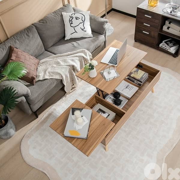Costway Lift Top Solid Wood Coffee Table 2