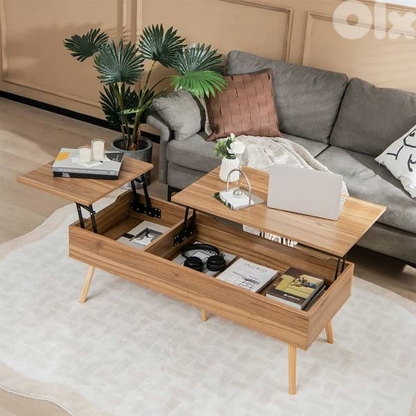 Costway Lift Top Solid Wood Coffee Table 4