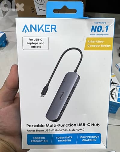 Anker Nano Usb-c Hub ( 7 in 1 4k hdmi)100w pd input charging A83D2HA1