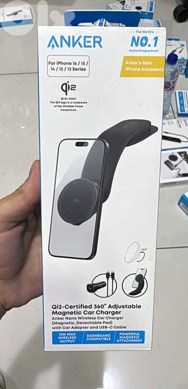 Anker Qi2 360 Adjustable Magnetic Car charger (15w) B2216H11