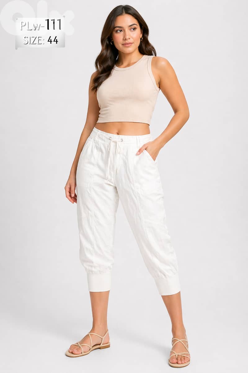 Ladies' WHITE Capri PANTs from European Brands 4