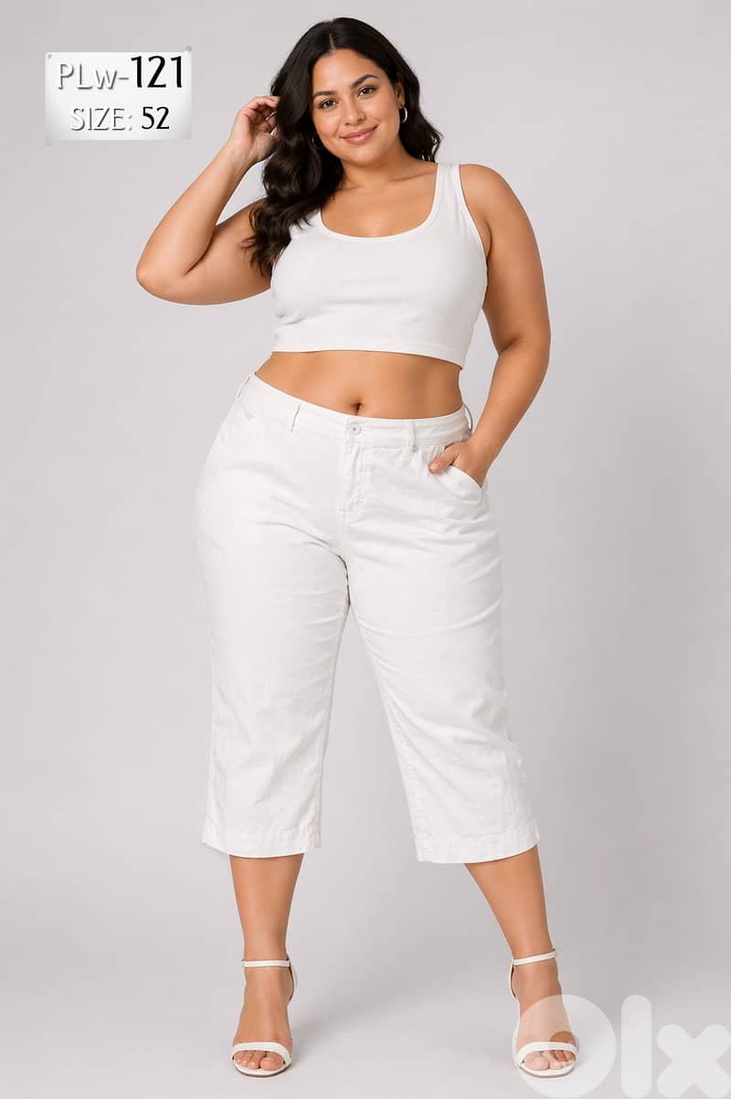 Ladies' WHITE Capri PANTs from European Brands 6