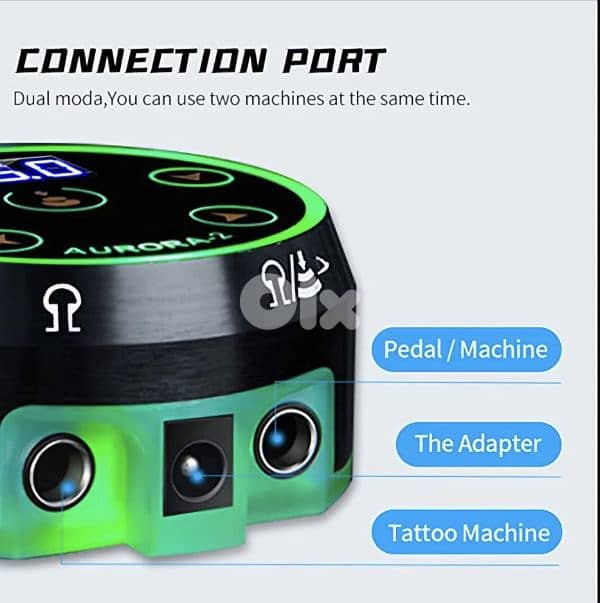 Aurora Dual Tattoo Power Supply Kit,CINRA Pro. Digital LCD Screen 3