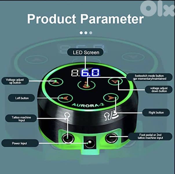 Aurora Dual Tattoo Power Supply Kit,CINRA Pro. Digital LCD Screen 8